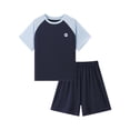 thumbnail image 4 of Amidoa Boys 2 Piece Outfits Summer Clothes Cute Printed T Shirt Graphic Short Sleeves Casual Shorts Kids Clothing Sets Blue Size 14, 4 of 6
