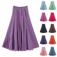 thumbnail image 1 of Sentmoon Maxi Skirts for Women Elastic Waist Solid Color Spring Long Skirts for Women Women Skirts Beach Day Essentials Fashion for Spring, Summer, and Holiday Travel Free Size, 1 of 9
