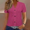 thumbnail image 2 of WRKEKC Short Sleeve Shirts for Women, Summer T-Shirts for Women, Women's Summer Short Sleeve Shirts Casual Tops V-Neck Trendy Blouses T-Shirts, 2 of 7