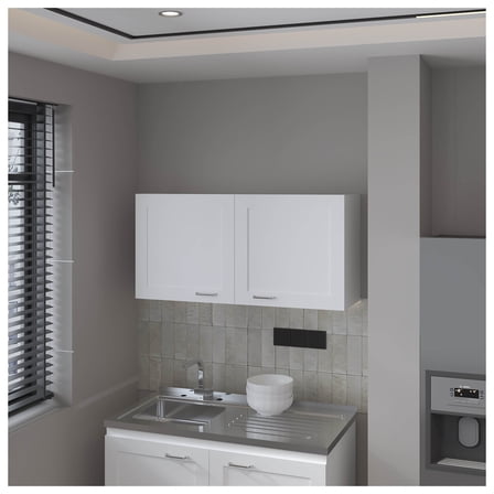 FM FURNITURE Nakya Kitchen Wall Cabinet with 2 Doors, White