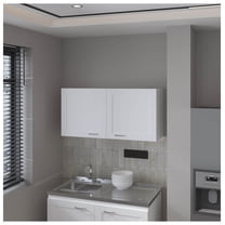 FM FURNITURE Nakya Kitchen Wall Cabinet with 2 Doors, White