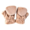2PCS Women Girls Gloves Warm Soft Cute Cat Plush Convertible Flip Top
