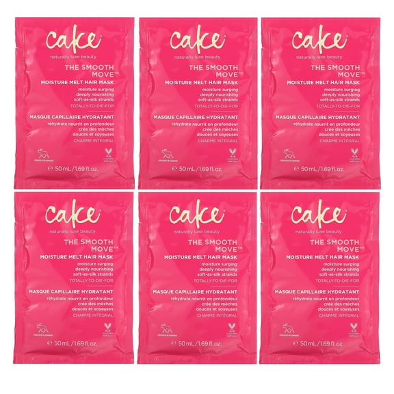 Cake Beauty The Smooth Move, Moisture Melt Hair Mask, 1.69 fl oz / 50 ml (pack of 6)