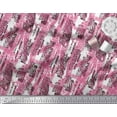 thumbnail image 3 of Soimoi Pink Rayon Fabric Brush Stroke & Leopard Animal Skin Printed Craft Fabric by the Yard 42 Inch Wide, 3 of 3