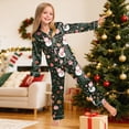 thumbnail image 6 of WUANDIXFA Kid Christmas Pajamas 2 Piece Girls Silk Pajamas Set 3-14Y Soft Satin Sleepwear for Comfortable Nights,Black,5-6 Years, 6 of 9