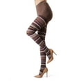 thumbnail image 3 of MeMoi Lulea Multi Tonal Stripe Cotton Blend Sweater Tights - Womens - Female, 3 of 3