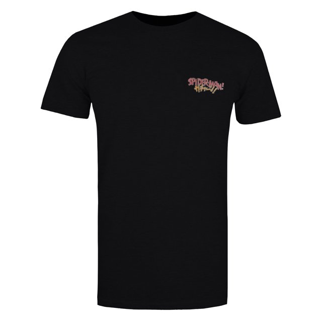 Spider-Man - Camiseta Window Estampado en Espalda para Hombre (Negro)