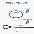 thumbnail image 2 of Candado de cable de seguridad de 1 pie (12 pulgadas), 4 Pcs de cable de acero inoxidable trenzado recubierto de seguridad para equipaje, 2 of 7
