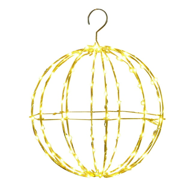 Christmas Outdoor Decorations Lights 1Pcs 12 Inch Connectable Hanging Tree Globe 120 Led Fairy Lights with 8 Lighting Timing Function Indoor Outdoor (Warm Christmas Decorations for Your Room Christma