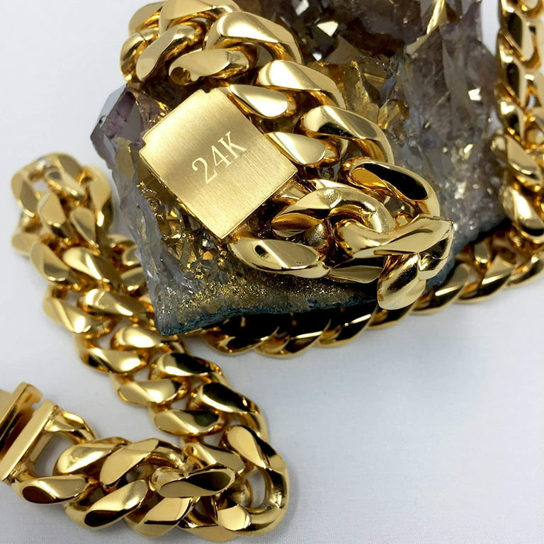 Cuban Chain Bracelet (24kt Gold)