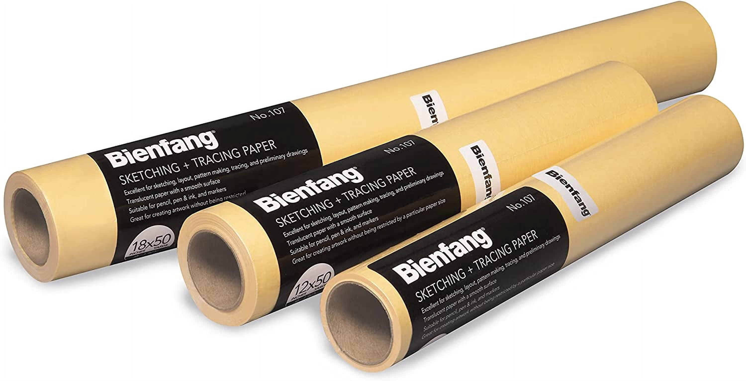 Bienfang 107 Canary Sketching and Tracing Roll, 18" x 50 yds.