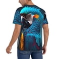 thumbnail image 2 of Rateoe Modern Style Blue Parrot Pattern Men’s Baseball Short Sleeve Polo Shirt, Midweight Men's Shirt Golf Shirt Polo Shirts Quick Dry Short-XX-Large, 2 of 7