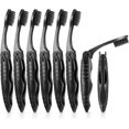 thumbnail image 1 of 8 Pack Dark Gray Foldable Travel Toothbrushes, Individually Wrapped Portable Charcoal Toothbrushes, Medium Soft Bristle For School, 1 of 5