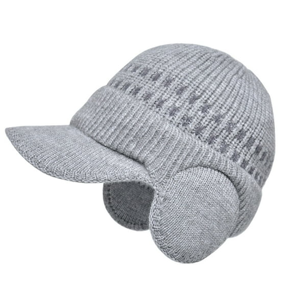 1 padded men's pullover cap ear protection baseball cap outdoor cold warm knitted wool cap