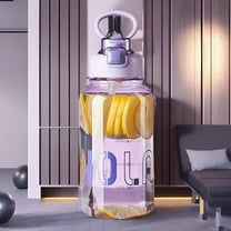 LHNFT 44 oz Sport Water Bottle with Handle, Large Capacity Plastic BPA Free Leakproof Fitness Drink Jug