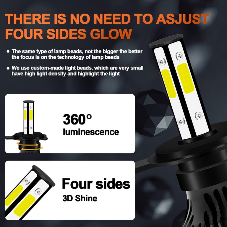 For Kawasaki Ninja ZX9R 1994-2003 2x H4 LED Headlight Bulbs