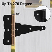 WellMade 8 in. Decorative T-Strap Hinge, Heavy Duty Black Iron Gate Hardware with Screws, for Wood Fences & Doors, 4 pack
