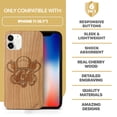 thumbnail image 7 of Case Yard Wooden Case Outside Soft TPU Silicone, Slim Fit Shockproof Wood Protective Phone Cover for Girls Boys Men and Women, Supports Wireless Charging Diver Skull Design case for iPhone-11, 7 of 7