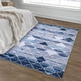 thumbnail image 5 of Modern Area Rug, Geometric Pattern Print Velvet Plush Carpet Distressed Accent Rug, 5 of 9