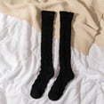 thumbnail image 2 of JeashCHAT Winter Women Coral Fleece Socks Middle Tube Sleeping Home Solid Calf Socks, 2 of 3