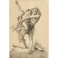 thumbnail image 2 of Giovanni Domenico Tiepolo 11x14 Black Ornate Wood Framed Double Matted Museum Art Print Titled: Hercules and Antaeus (With a Base Below) (Late 18th Century), 2 of 5
