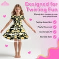 thumbnail image 2 of MISS POPULAR Girls 3 Pack Short Sleeve Skater Dress Soft Cotton Cute Designs Spring Summer | Sizes 4-16, 2 of 6