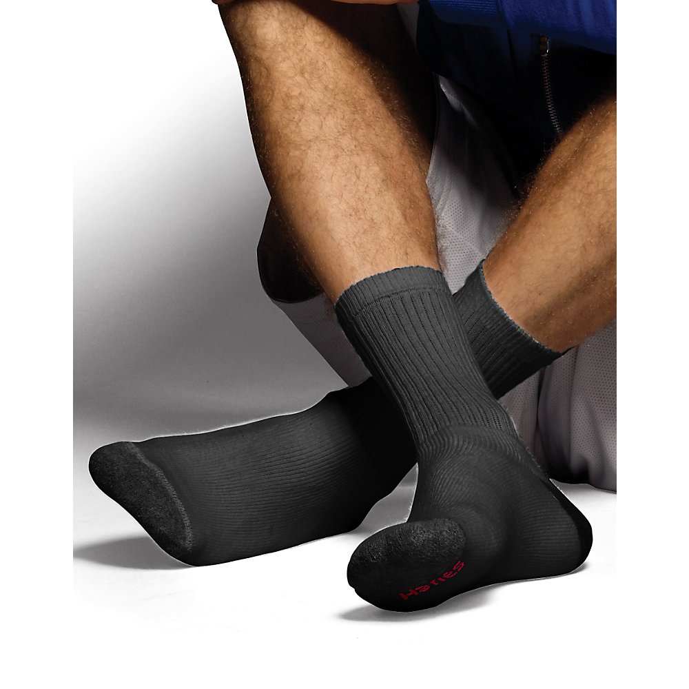 Hanes Mens 6Pack Classics Dyed Crew Sock