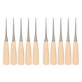 thumbnail image 2 of Wooden Handle Awl, Stainless Steel Portable Leather Scratch Awl With Case Guard For DIY Sewing For Marking, 2 of 8