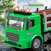 UQN Log Truck Toys for Boys Age 4-7, Inertia Tow Truck Toy, Truck And Trailer Toys for Boys, Lights and Sounds,Log Tractor Kids Toy Truck, Christmas Birthday Gift for Boys/Toddlers 3 4 5 6 7 8