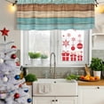 thumbnail image 6 of Farmhouse Aqua Brown Valances for Windows, Decorative Rod Pocket Window Valance Curtains, Vintage Wooden Striped Short Curtain Drapes for Kitchen/Bathroom/Living Room, 2 Panels, 60" W x 18" L, 6 of 8