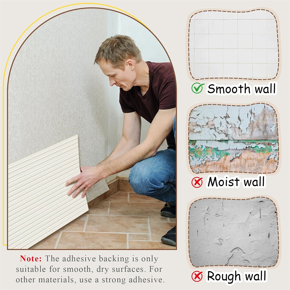 NOGIS 15.8 x 78.7 Inch Anti Collision Wall Padding for Kids Padded Wall Panels 3D Self Adhesive DIY Headboard for Autism Playroom Nursery Bedroom Living Room Corner Guards (Beige)