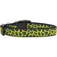 thumbnail image 1 of Collier Léopard en Nylon Bleu et Jaune Moyen Étroit, 1 of 1