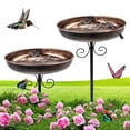 thumbnail image 4 of Tazón Alimentación Baños Pájaros Baño Metal para El Exterior La Del Jardín (cobre), 4 of 8