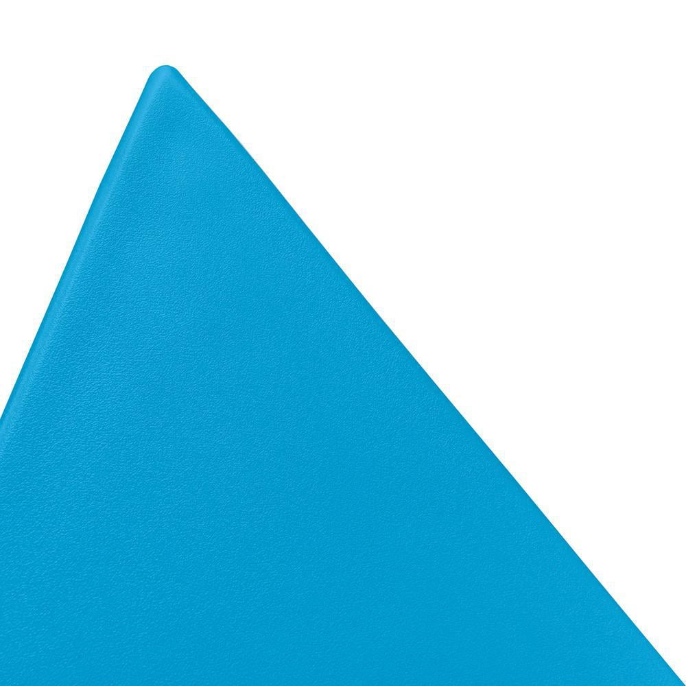 LeisureMod 15.75" Triangular Side Table, Stackable Plastic Accent End Table for Indoor & Outdoor Use, Weather-Resistant Modern Patio & Living Room Table, Set of 2, Blue