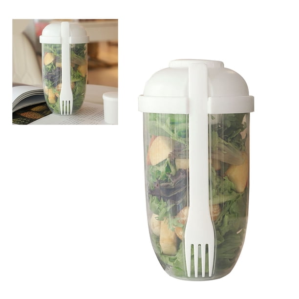 Recipiente Para Ensalada ANGGREK Taza De Ensalada Ligera 1000 Ml Con Tapa Y Tenedor