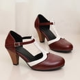 thumbnail image 2 of SACFOF Womne's T-Strap Mary Jane Oxfords Pumps Vintage Mid Kitten Heels Lolita Round Toe Dress Shoes for Wedding Party, 2 of 6