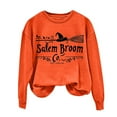 thumbnail image 6 of qelini Women's Sweatshirts No Hood Halloween Long Sleeved Oversized Crewneck Sweatshirt Women Plus Size Novelty Print Spooky Season Halloween Day Event Pullover Fall Winter Loose Tops Orange M, 6 of 6