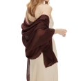 thumbnail image 6 of Lumtrix Vintage Scarf Fringed Edges Lightweight Breathable Wrap Sheer Daily Outdoor Shawls Brown One Size, 6 of 7