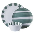 thumbnail image 4 of Gibson Home Cottage Stripes 12 Piece Unbreakable Melamine Plates and Bowls Dinnerware Set - Outdoor, Camping, & Everyday Use - Assorted Colors, 4 of 19