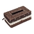 thumbnail image 3 of Caja de pañuelos tejida con cubierta decorativa para servilletas faciales, organizador para coche y dormitorio Café, 3 of 9