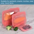 thumbnail image 3 of Reutilizable Silicona Alimentos Almacenamiento Bolsas 3 uds, Silicona Congelador Bolsas Snack Bolsas Conservación Bolsa Frigorífico Fresco Bolsas-Rosa (Pequeña+Mediana+Grande), 3 of 5