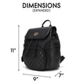 thumbnail image 6 of ELLE Compass 10L Vegan Leather Monogram Mini Backpack | Black, 6 of 9