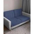 thumbnail image 3 of Navy Blue Striped Couch Cushion Covers Stretch, Washable Sofa Seat Covers Individual Seat Cushion Sofa Slipcovers Navy Blue White Farmhouse Stripes Couch Cover Furniture Protector S-3PCS, 3 of 7