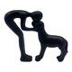 thumbnail image 1 of Figura decorativa de figura humana y perro, adorno de recuerdo, escultura de resina coleccionable para amantes de las mascotas. Negro, 1 of 9