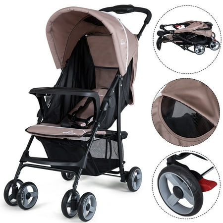 Foldable Lightweight Baby Stroller Kids Travel Pushchair 5-Point Safety