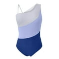 thumbnail image 5 of Samickarr One Shoulder Swimsuits For Women One Piece Full Coverage Sleeveless With Chest Cushion No Steel Support Swimwear Color Block Slim-fit Bathing Suit, 5 of 6