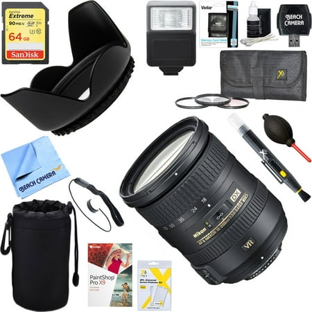 Nikon (2192) AF-S DX NIKKOR 18-200mm f/3.5-5.6G ED VR II Lens + 64GB Ultimate Filter & Flash Photography