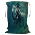 thumbnail image 1 of Cesta de Almacenamiento ABPHQTO Elefante Submarino Océano Africano Espejos Ondas Bolsa de Lavandería con Cordón 45x60 cm, 1 of 3