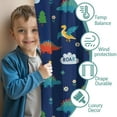 thumbnail image 3 of Blackout Kids Curtains,Dark Blue Dinosaurs ROAR Pattern Childrens Insulated Curtains Set Of 2,Bedroom Essentials,Toddler Room Decor 52"x84", 3 of 5