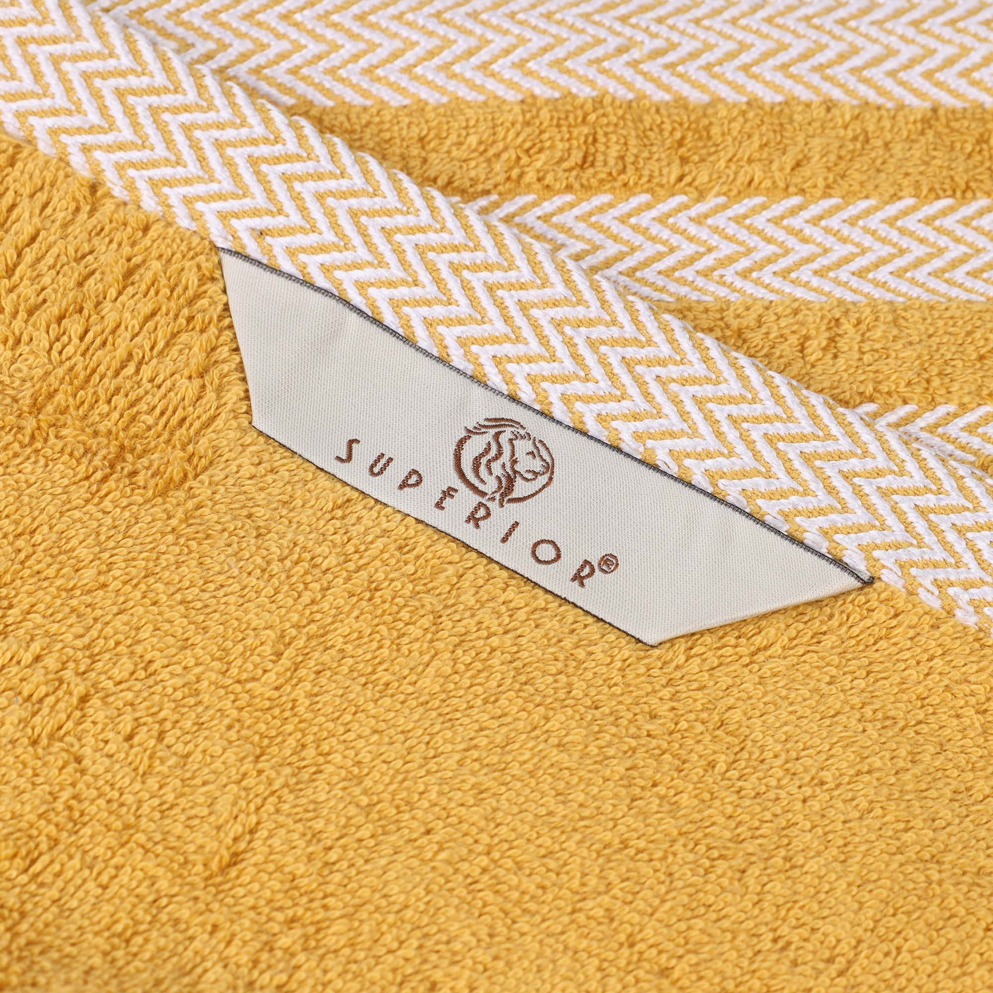 Superior Hays 9 Piece Cotton Plush Towel Set, Ultra Soft Absobent Towels, Gold